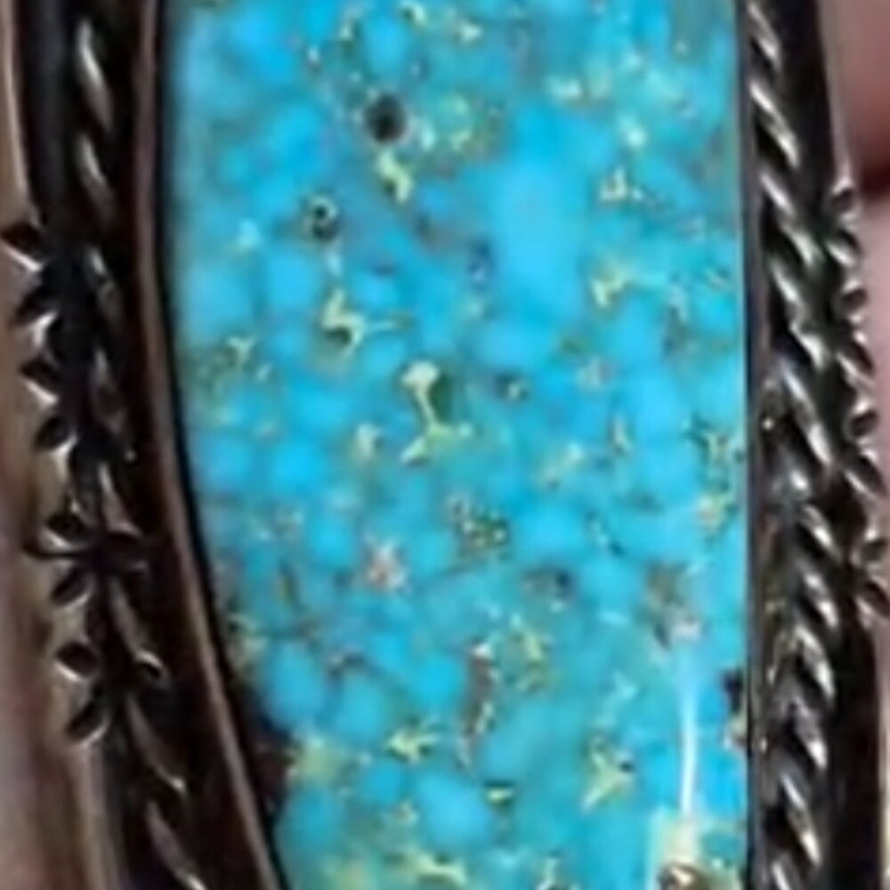 Navajo sterling silver and turquoise pendant and  brooch - Picture 7 of 8